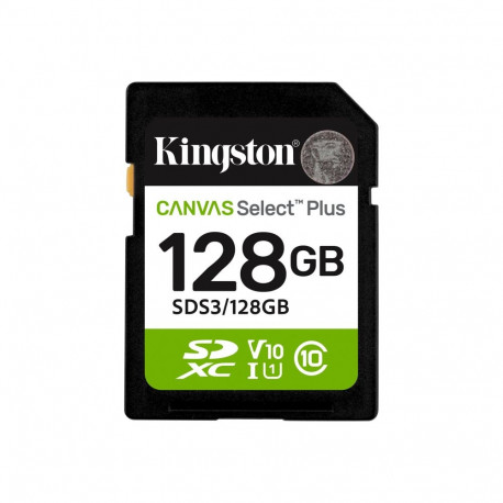 Kingston Canvas Select Plus 128 GB SD mälukaart klass 10, UHS-I, U1/U3, video klass 10/30