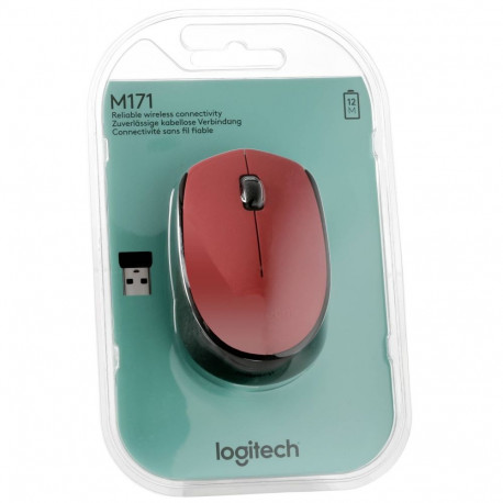 Logitech M171 juhtmevaba hiir, punane