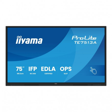 IIYAMA 75inch iiWare21E EDLA -Google-GMS-apps Android 14 8/128GB 40Points PureTouch IR+ with zero bo