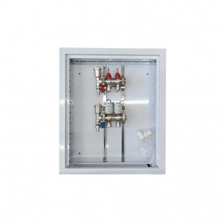 Heating Manifold 2 Loops with Thermal Actuators NC AC230V and Flow Meters