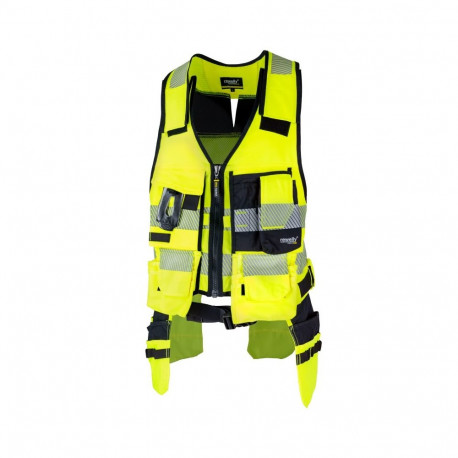 Rewelly ripptaskutega stretch plus töövest Hi-Vis kollane M