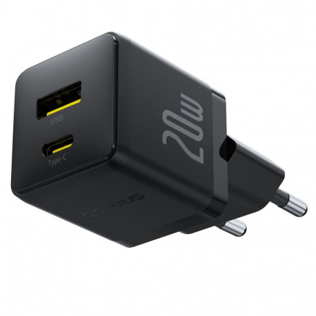 Baseus Palm USB ja USB-C laadija 20W EU must