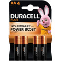 1x4 Duracell Plus Power Boost Mignon MN1500 AA LR6 1,5V patarei