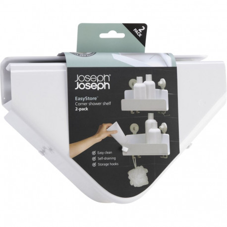 Joseph Joseph EasyStore 2-piece White Corner Shower Shelf Set