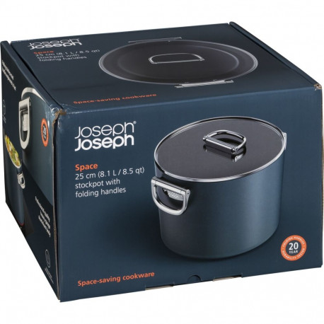 Joseph Joseph Space Fold.Handle Cera.NS 25cm Blue Stock Pot&Lid