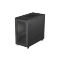 RACK CABINET 19" FREE-STANDING 22U/600X1200 (FLAT PACK) WITH MESH DOOR BLACK LANBERG