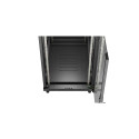 RACK CABINET 19" FREE-STANDING 22U/600X1000 (FLAT PACK) WITH GLASS DOOR BLACK LANBERG