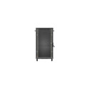 RACK CABINET 19" FREE-STANDING 22U/600X1000 (FLAT PACK) WITH GLASS DOOR BLACK LANBERG
