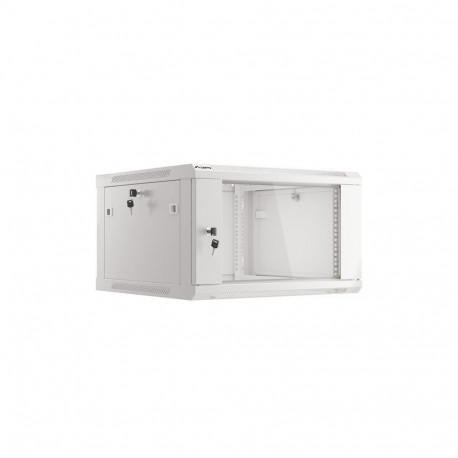 RACK CABINET 19" WALL-MOUNT 6U/600X600 (FLAT PACK) WITH GLASS DOOR GREY LANBERG V2