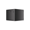 RACK CABINET 19" WALL-MOUNT 9U/600X600 FOR SELF-ASSEMBLY WITH METAL DOOR BLACK LANBERG (FLAT PACK)