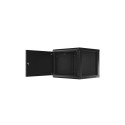 RACK CABINET 19" WALL-MOUNT 9U/600X600 FOR SELF-ASSEMBLY WITH METAL DOOR BLACK LANBERG (FLAT PACK)