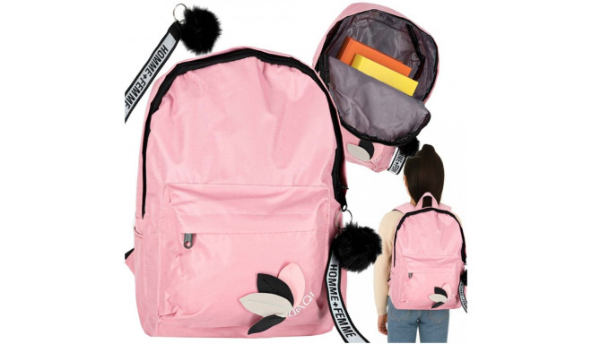 Noorte ühe kambriga koolikott roosa