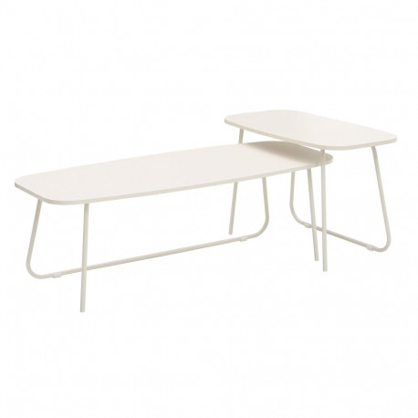 Coffee table DUO 2pcs 120x48xH40cm, 75x40xH48cm, light wood/beige