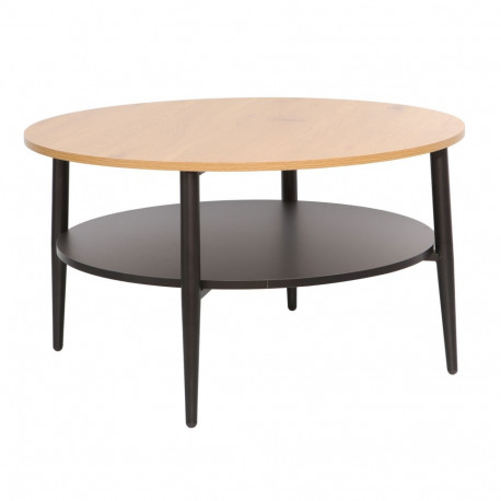 Coffee table HECTOR 80x80xH45cm, ash/black