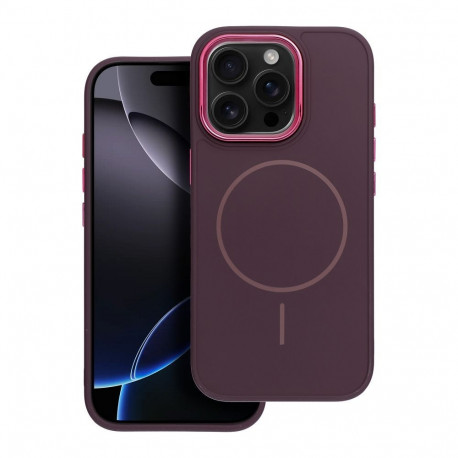 Case for iPhone 16 PRO Frame Mag Cover compatible with MagSafe purple