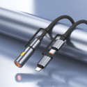 Cable All-in-one USB C / Lightning to USB C / Cigarette lighter Hoco PD 3A 60W 1,2 m U138 grey Cable All-in-one USB C / Lightning to USB C / Cigarette lighter Hoco PD 3A 60W 1,2 m U138 grey