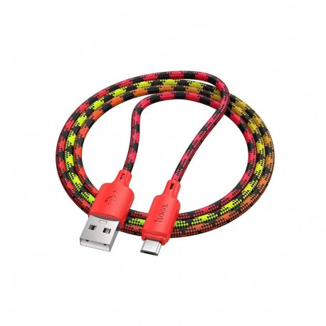 Cable USB A to Micro USB Hoco 2,4A 1 m gradient red