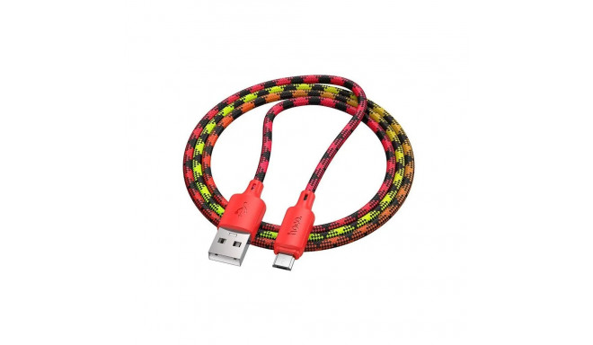 Cable USB A to Micro USB Hoco 2,4A 1 m gradient red