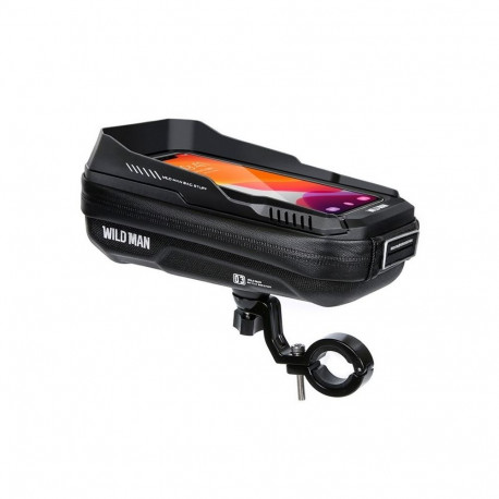 WILDMAN traveling bag for bike handlebars with zipper 0,5L (4 "- 7") XT3S black