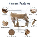 Dog harness TACTICAL size XL brown