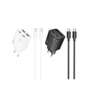 HOCO wall charger USB A + Type C + cable Type C to Type C PD QC3.0 3A 20W N52 white