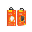 HOCO charger 2 x Type C + 2 x USB A + cable Type C to Type C PD QC3.0 3A 30W N56 black