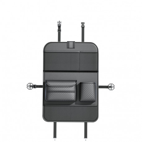 Foldable Car organizer for front seats with compartments D03-B black