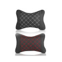 Car headrest pillow with stitching black white