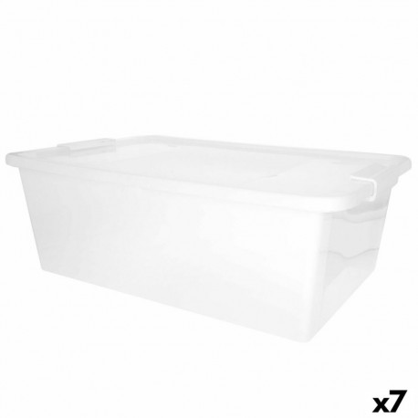 kaanega säilituskarp Curver Valge Plastmass 26 L 55 x 19 x 35 cm (7 Ühikut)