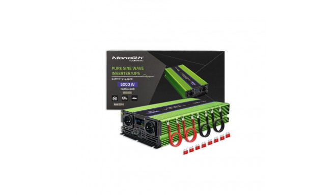 Qoltec Monolith toiteadapter/inverter auto 5000 W roheline