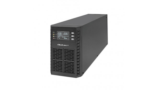 Qoltec 52281 katkestusteta toiteallikas (UPS) topeltmuundusega (online) 2 kVA 2000 W 3 AC pistikupes