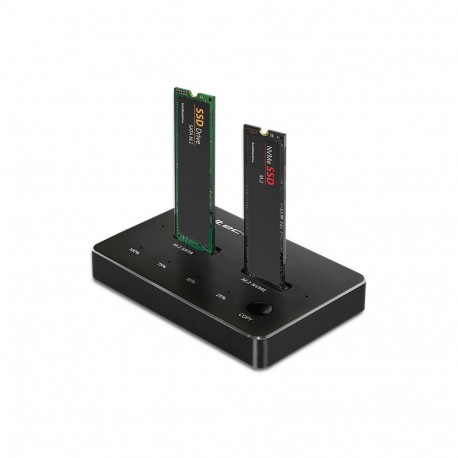 Qoltec M.2 SSD dokkimisjaam NVMe SATA USB-C kahepoolne 2 x 2TB