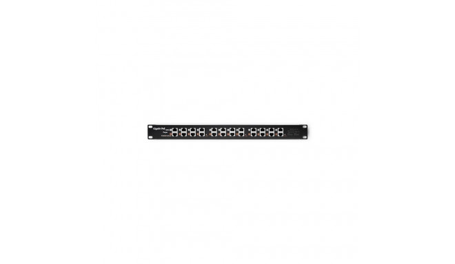 Qoltec Patch panel RACK | 12 portów | PoE | Czarny