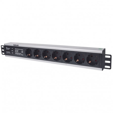 Intellinet rack-paigaldatav toitejaotusseade (PDU) 19" 1.5U 7 väljundiga, EU CEE 7/3 pistikupesad, l