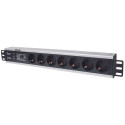 Intellinet 19" 1.5U rackmount 7-väljundiga toitejaotur EU CEE 7/3 pistikutega, ülepinge kaitsega, in