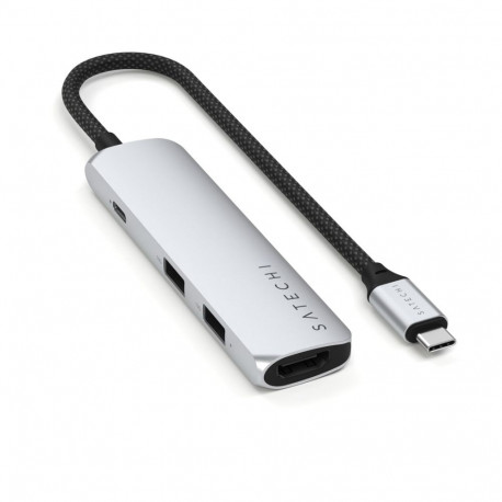 Satechi ST-P4SS liidesehub USB Type-C 10000 Mbit/s hõbedane