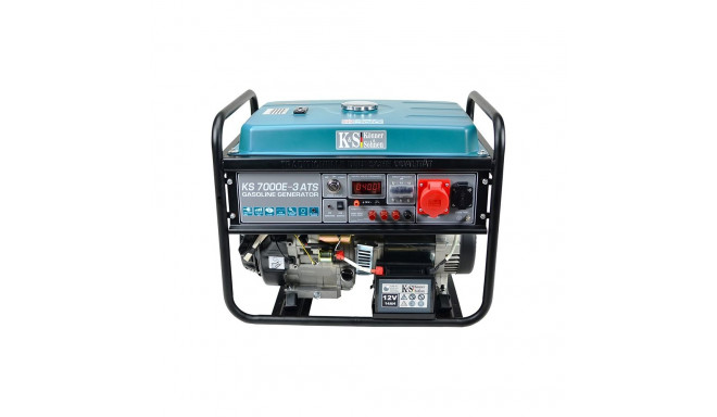 Könner & Söhnen KS 7000E-3 ATS bensiinmootor-generaator 5000 W 25 L must, sinakasroheline