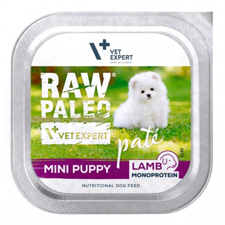 VETEXPERT koerte märgtoit Raw Paleo Pâte lambalihaga väikest tõugu kutsikatele 150g