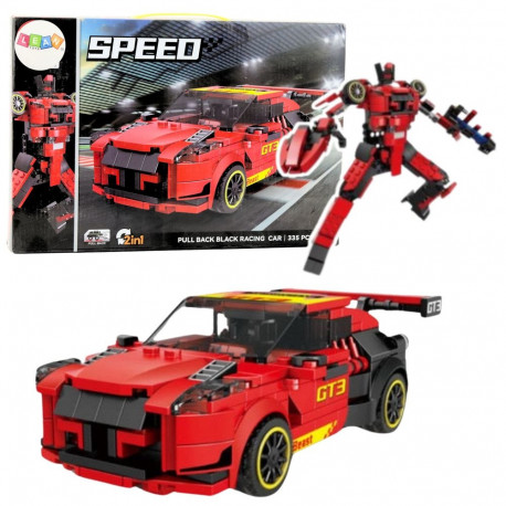 Konstruktor GT3 2-ühes robot auto 335 osa, punane
