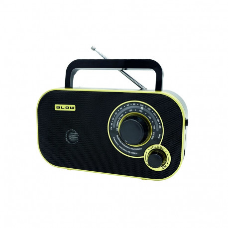 77-542# Blow RA12 kaasaskantav analoograadio AM/FM must-kuldne