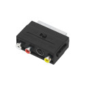 2568# scart-pistik – 3 rca-pesa + svhs-pesa lülitiga jagaja (10 tk.)