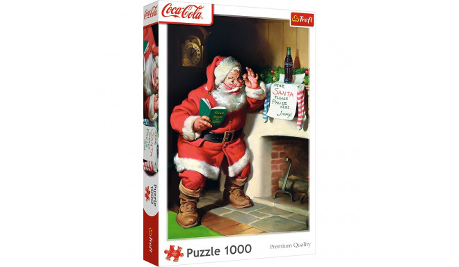 Puzzle - 1000 XMAS - Coca-Cola: Mikołaj przy kominku - Trefl 10922