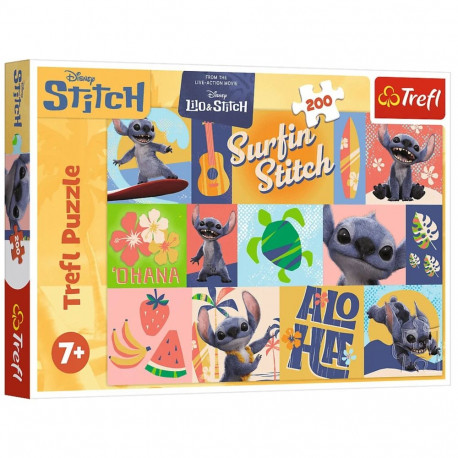 Puzzle - 200 - Hawajskie przygody - Disney Stitch - Trefl 13331