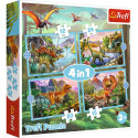 Puzzle - 4w1 - erakordsed dinosaurused - Trefl 34609