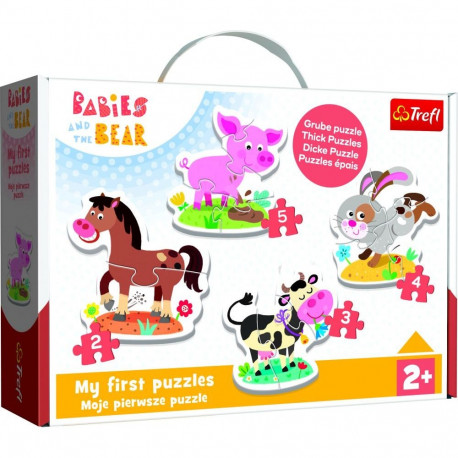 Trefl pusle Baby Classic 36127, talus – poni, põrsas, küülik, lehm