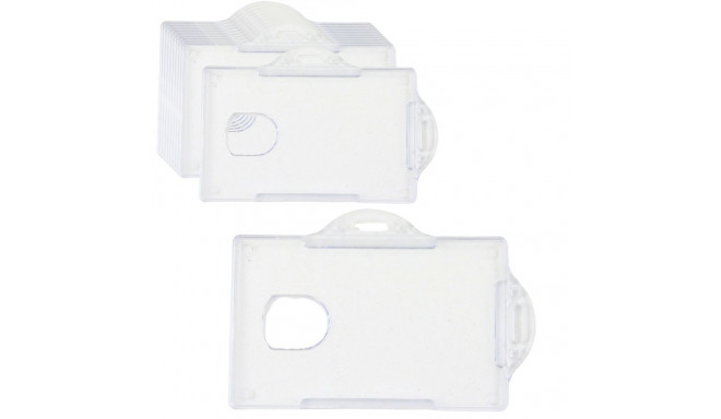 Etui Poziome Na Identyfikator Karty Twardy Plastik Przeźroczyste 10szt.