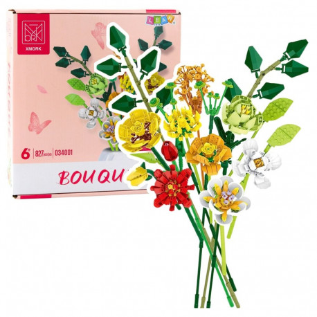 konstruktsioonklotsid dekoratiivne värviline lillekimp 827 tk