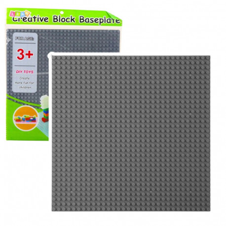 Ehitusklotside alusplaat, hall, 25,5x25,5cm