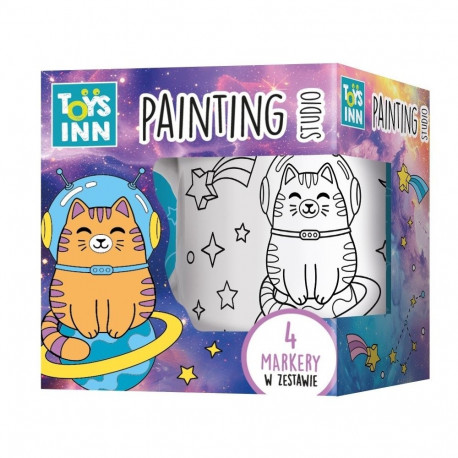 Kubek do kolorowania kot w kosmosie