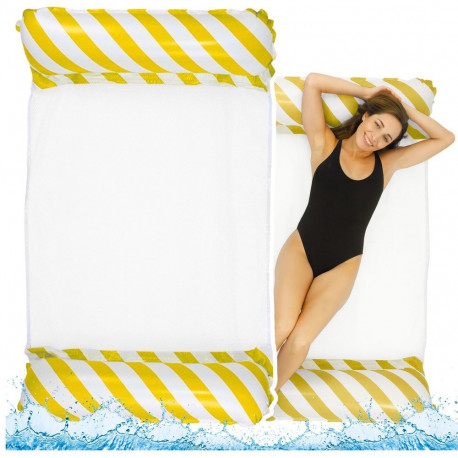 Dmuchany Hamak Wodny Materac Leżak Biało-Żółty 120x70cm